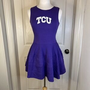 TCU Game Day NWT Dress Purple Tank Style w/tiered full skirt Wm Small USA Made